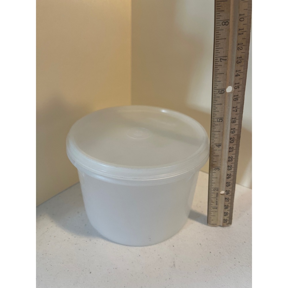 Tupperware Vintage Servalier Translucent White Round Bowl 263 with Lid
